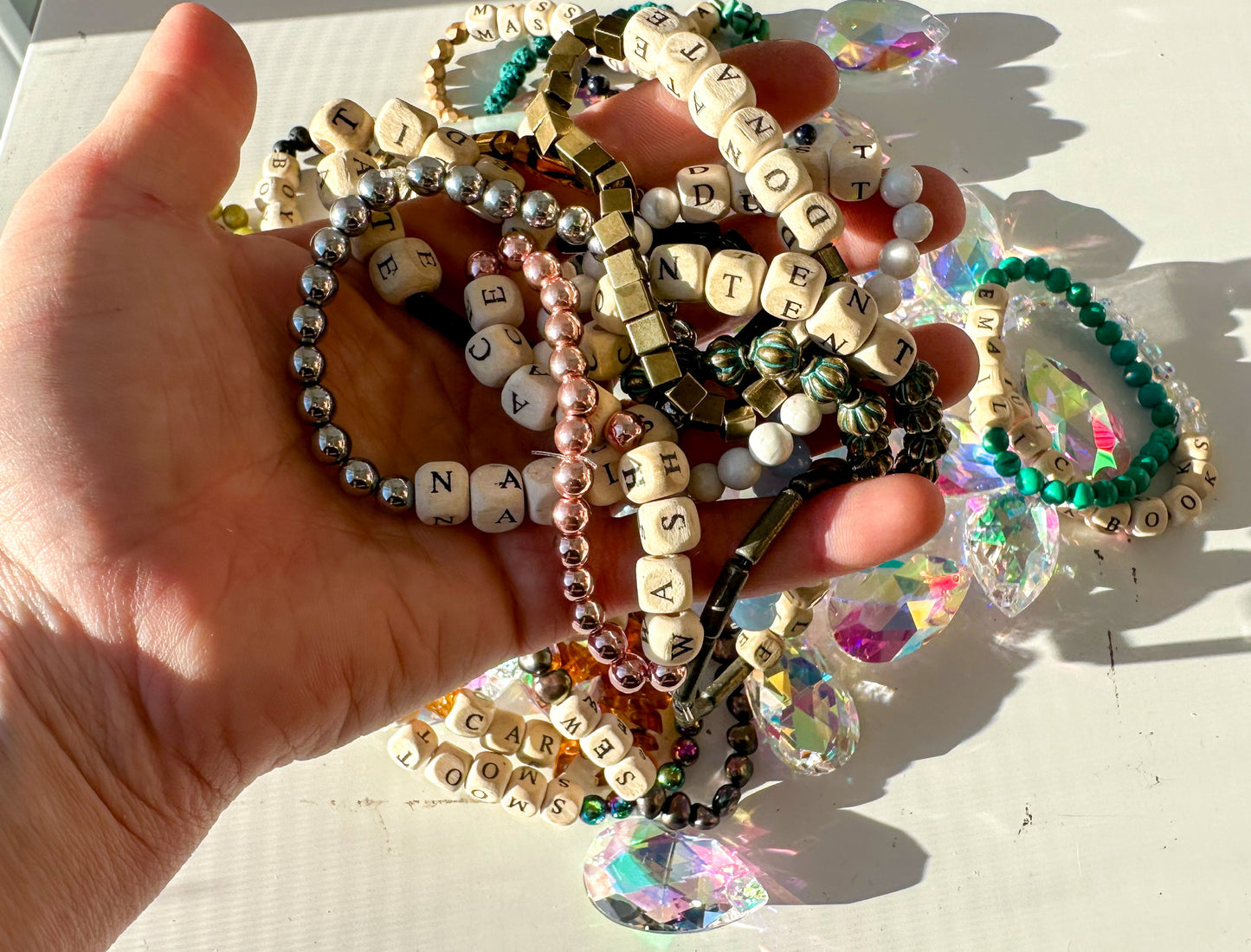 Customizable Reminder Gemstone Bracelet