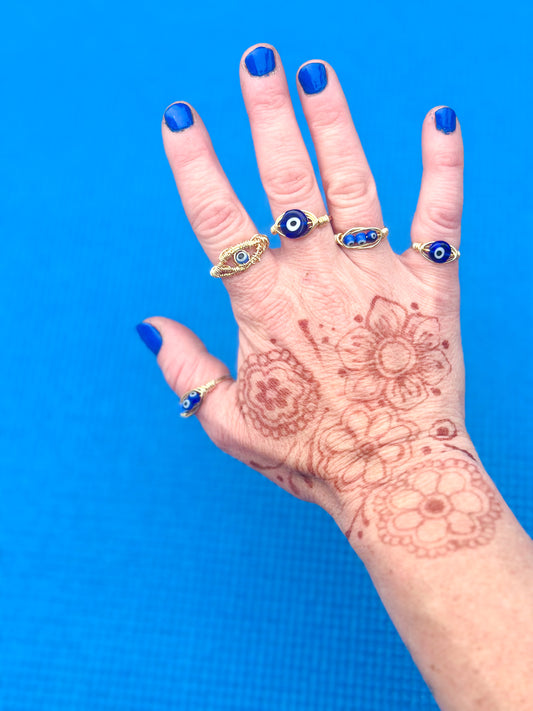 Evil Eye Wire Wrapped Ring