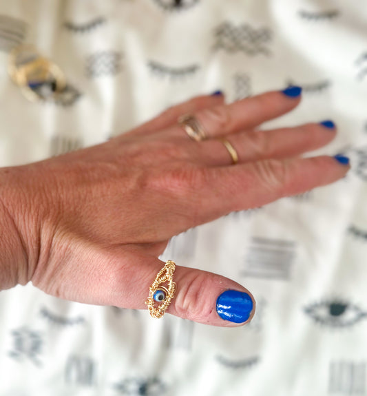 Free Style Evil Eye Ring