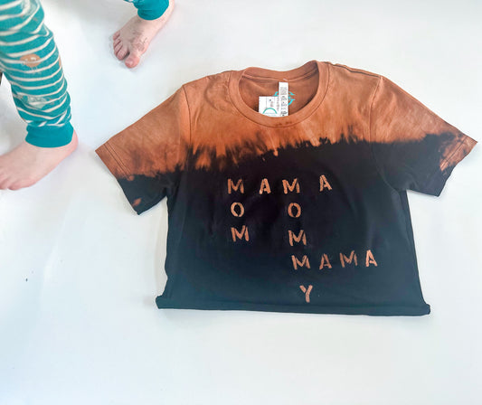 Mama Cross Word Reverse Dye Tee