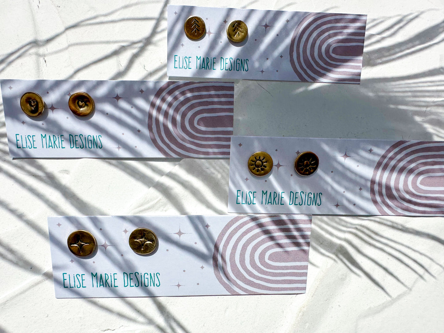 Pine Tree Hand Hammered Studs