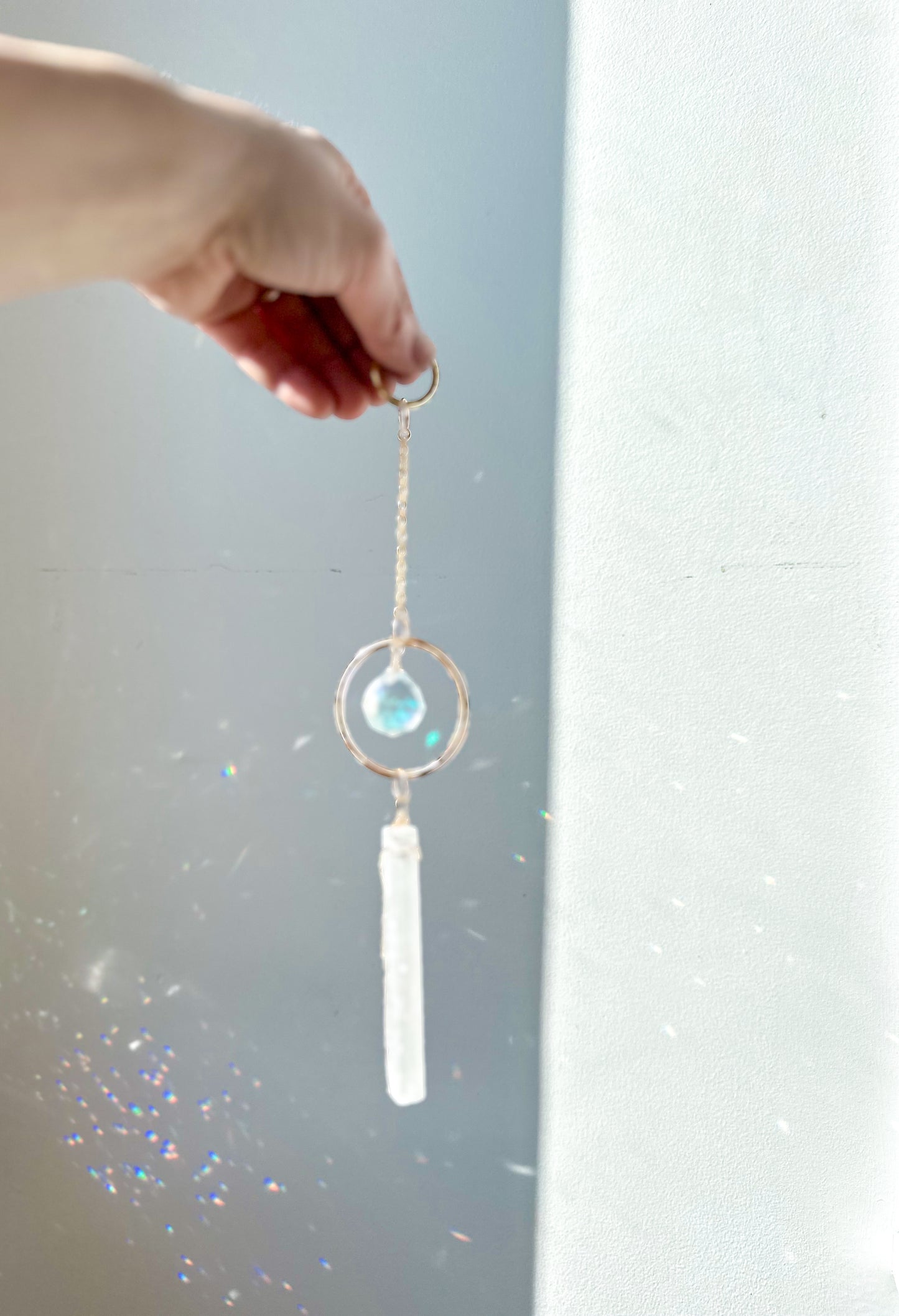 Small Selenite + Sun Catcher Hanger