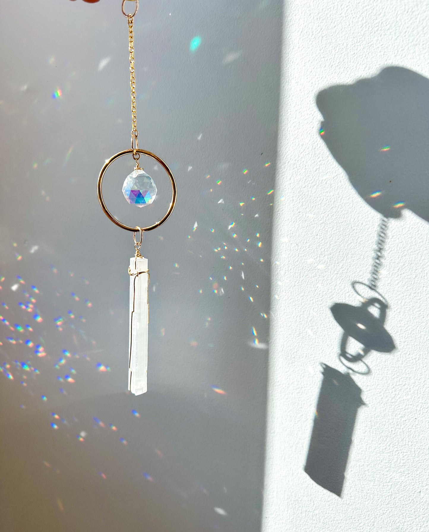 Small Selenite + Sun Catcher Hanger