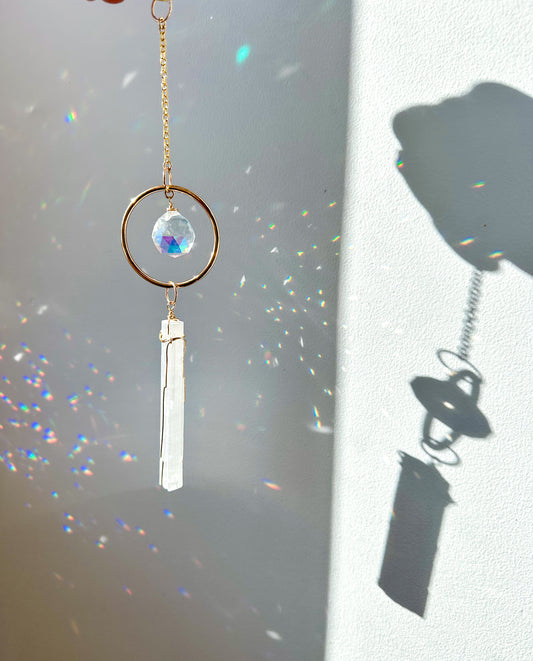 Small Selenite + Sun Catcher Hanger