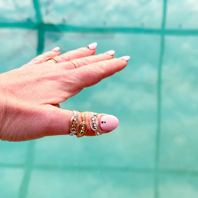 Metal Stacking Wire Wrapped Ring
