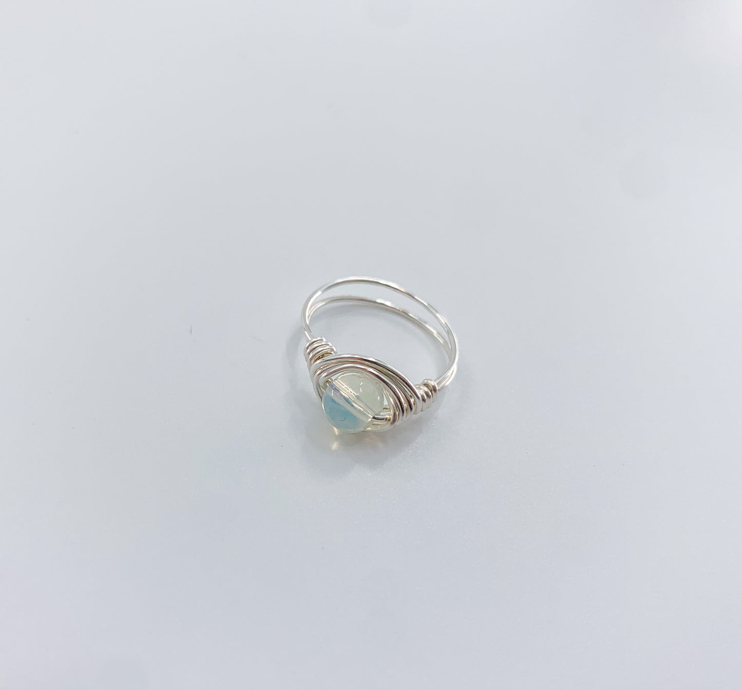 Silver Wire Wrapped Gemstone Rings