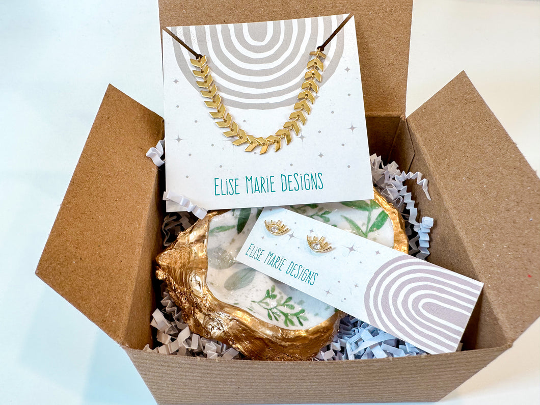 Sea to Sparkle Jewelry and Oyster Dish Gift Set