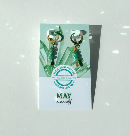Small Huggie Birthstone Earring