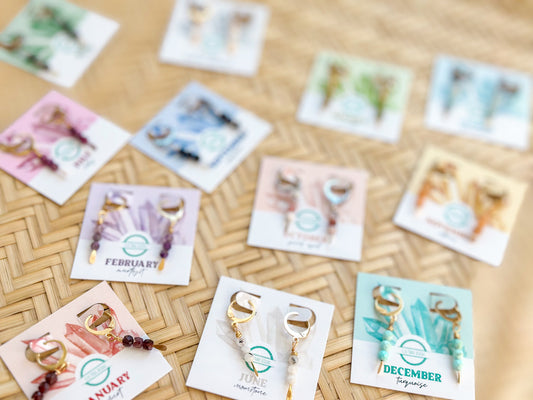 Small Huggie Birthstone Earring