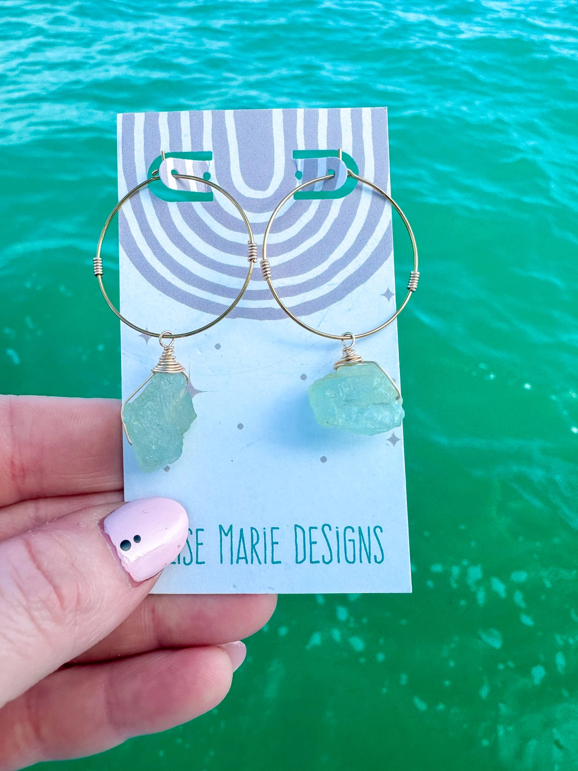 Raw Stone Hoop Earring