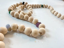 Load image into Gallery viewer, Wooden Bead and Gemstone Garland