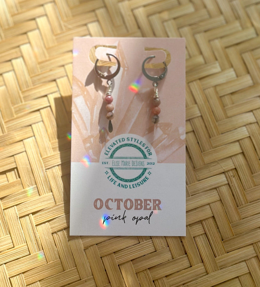 Small Huggie Birthstone Earring