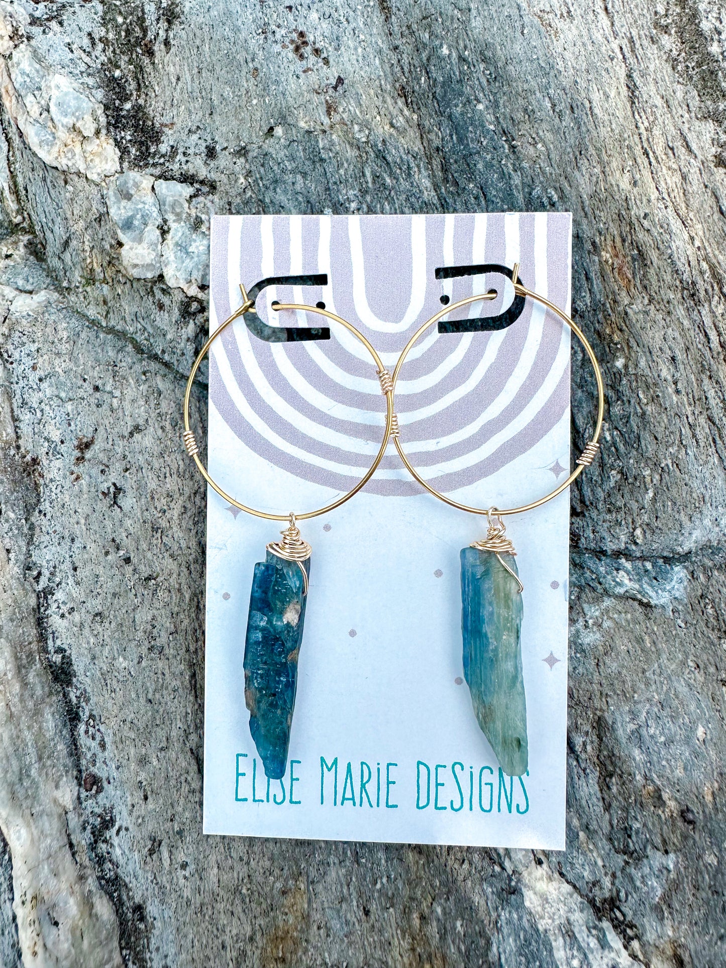 Kyanite Point Hoop Earring