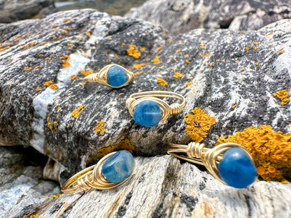 Kyanite Grounding Wire Wrapped Ring