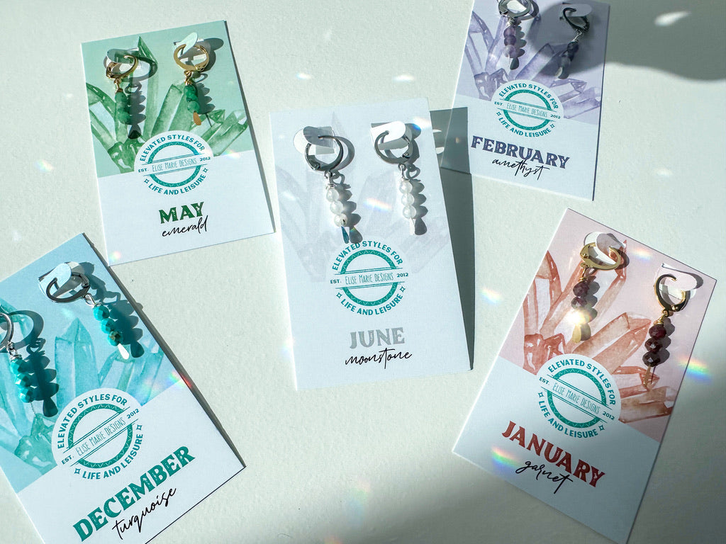 Small Huggie Birthstone Earring