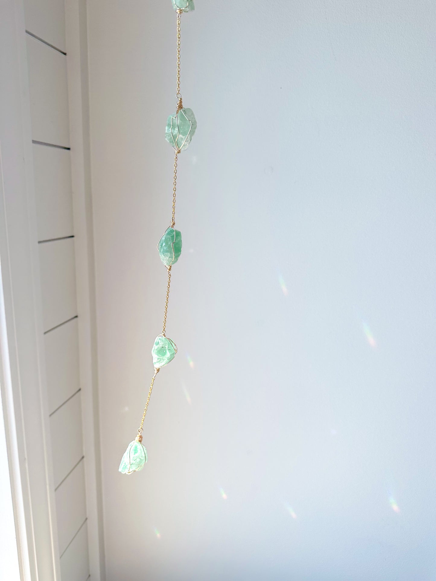 Wire Wrapped String of Crystals Home Decor