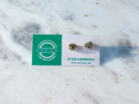 Rough Pyrite Stud Earrings