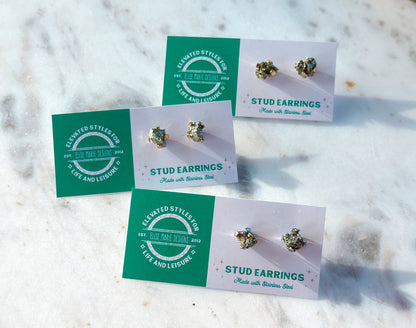 Rough Pyrite Stud Earrings