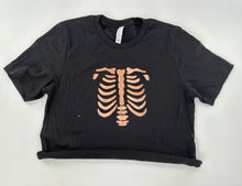 Load image into Gallery viewer, Reverse Dye Crop Skeleton Tee