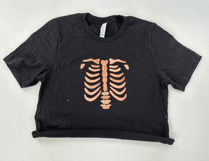 Reverse Dye Crop Skeleton Tee