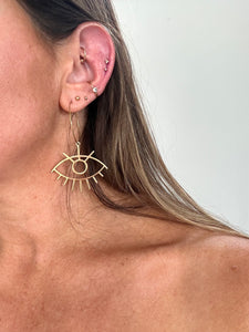 Brass Evil Eye Earrings