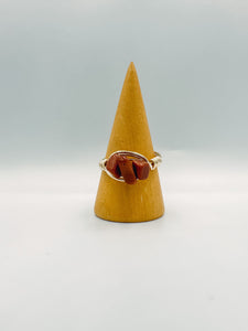 Brown Goldstone Chip Wire Ring