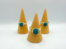 Load image into Gallery viewer, Teal Lava Stone Wire Wrapped Ring