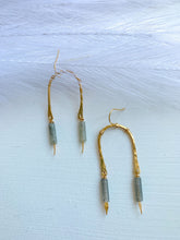 Load image into Gallery viewer, Gemstone Tube Arch Earring