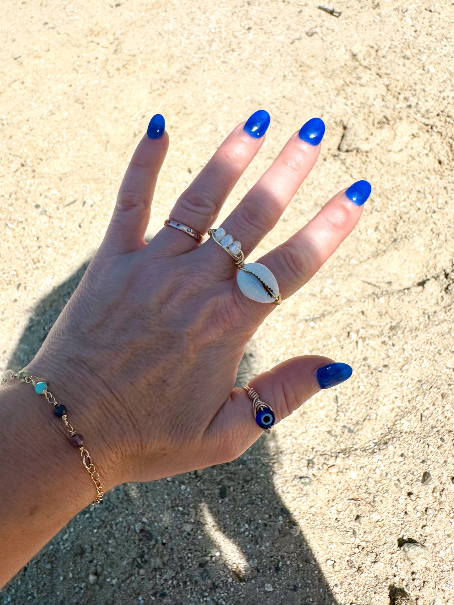 Pooka Shell Wire Wrapped Ring