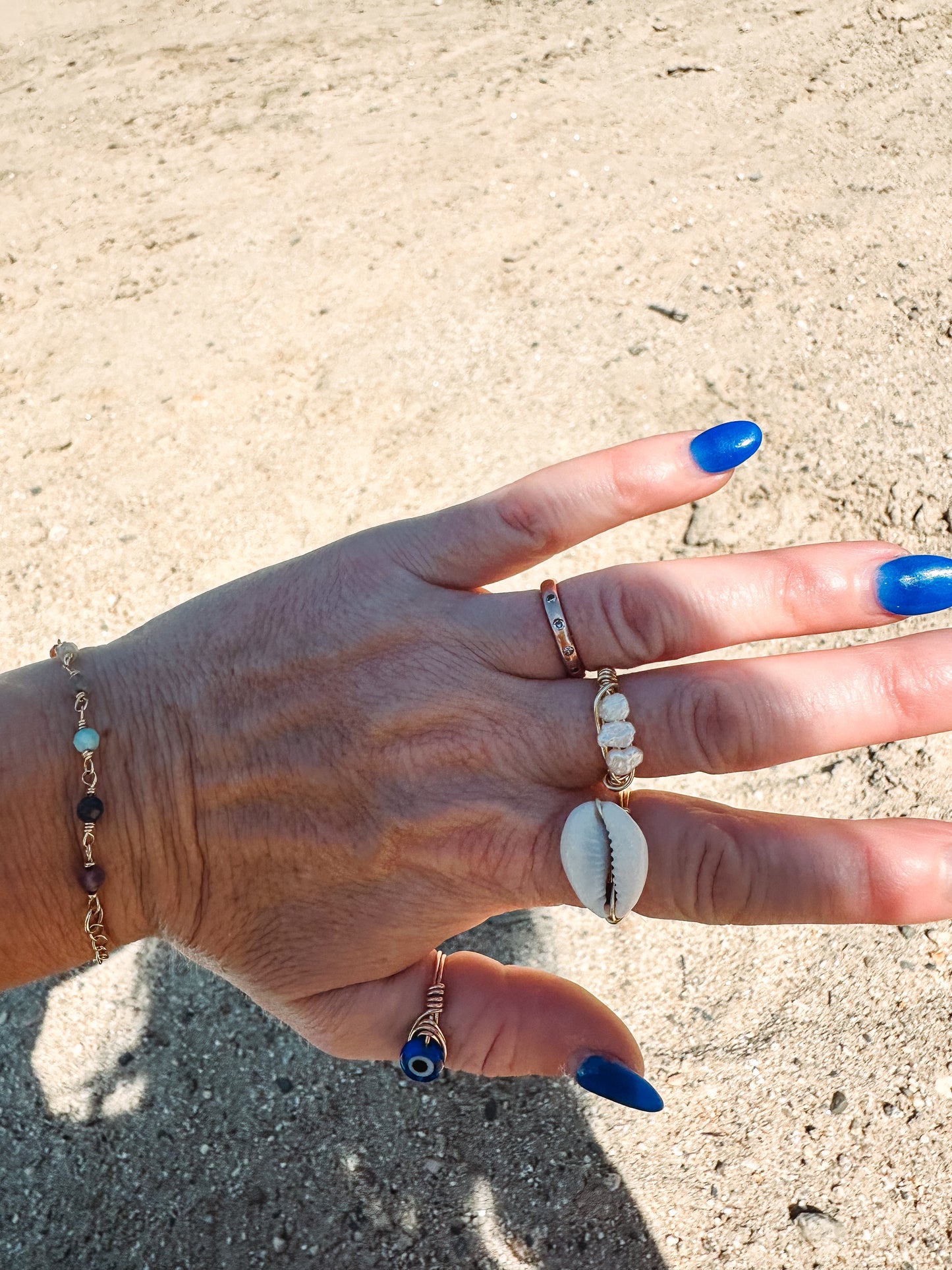 Pooka Shell Wire Wrapped Ring