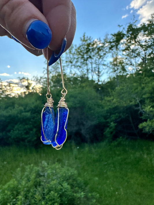 Authentic Maine Sea Glass Drop Earrings