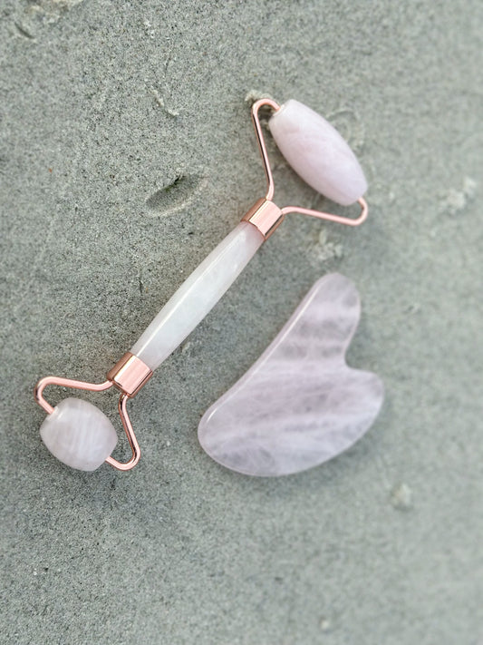 Rose Quartz Gua Sha and Roller