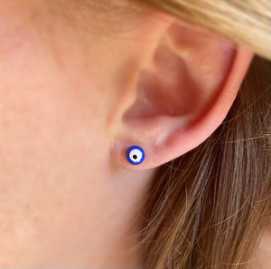 Blue Evil Eye Studs