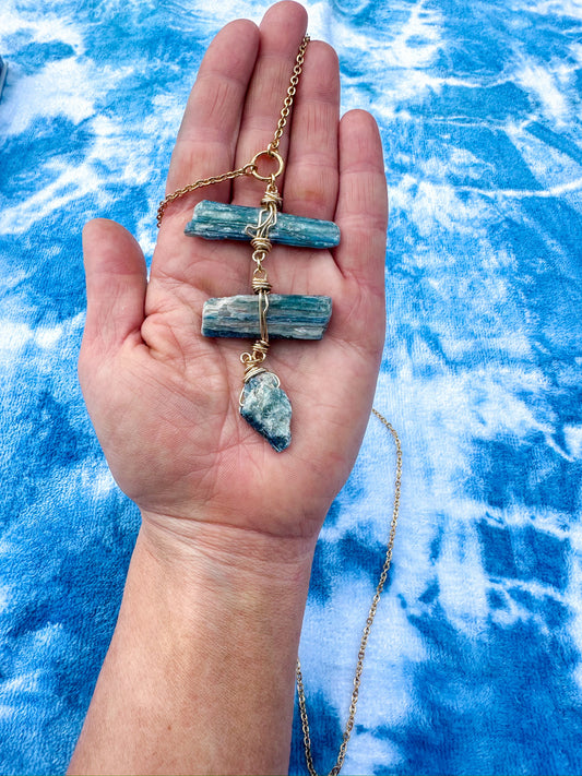 Tiered Kyanite Drop Necklace