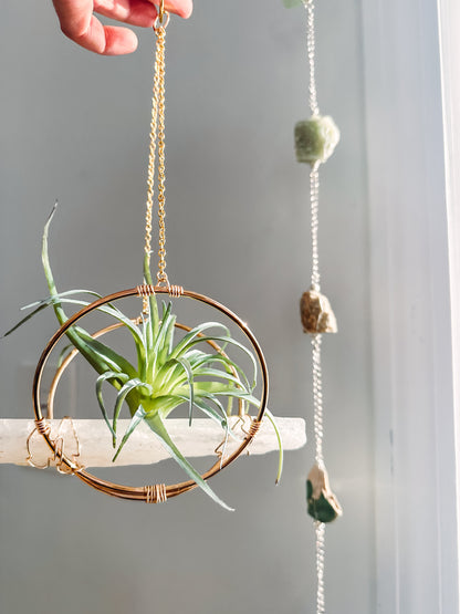 Selenite + Gold Air Plant Hanger