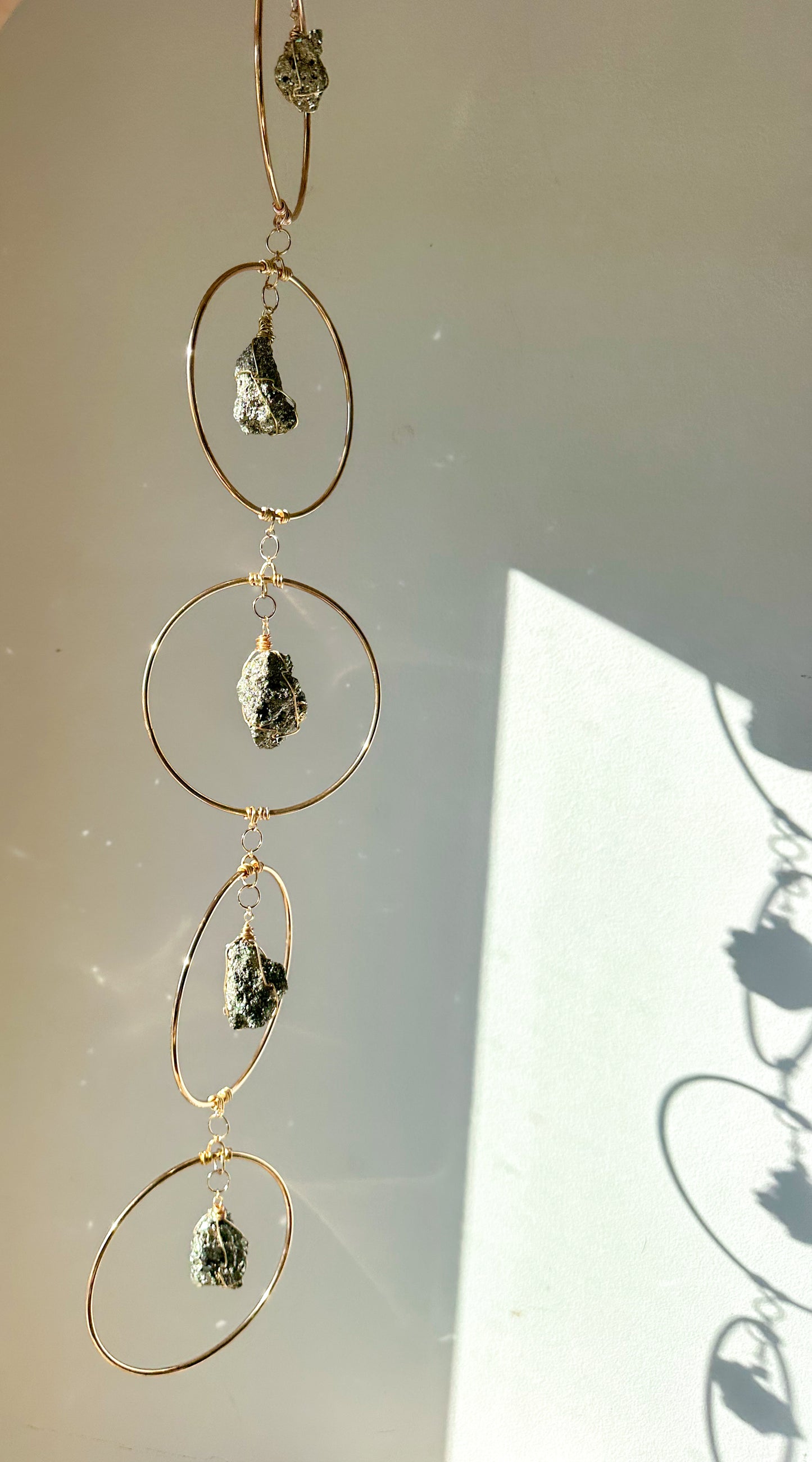 Handmade Pyrite Gemstone Spiritual Wall Decor