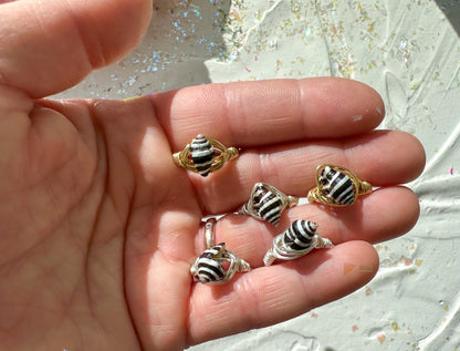 Bumble Bee Shell Wire Wrapped Ring