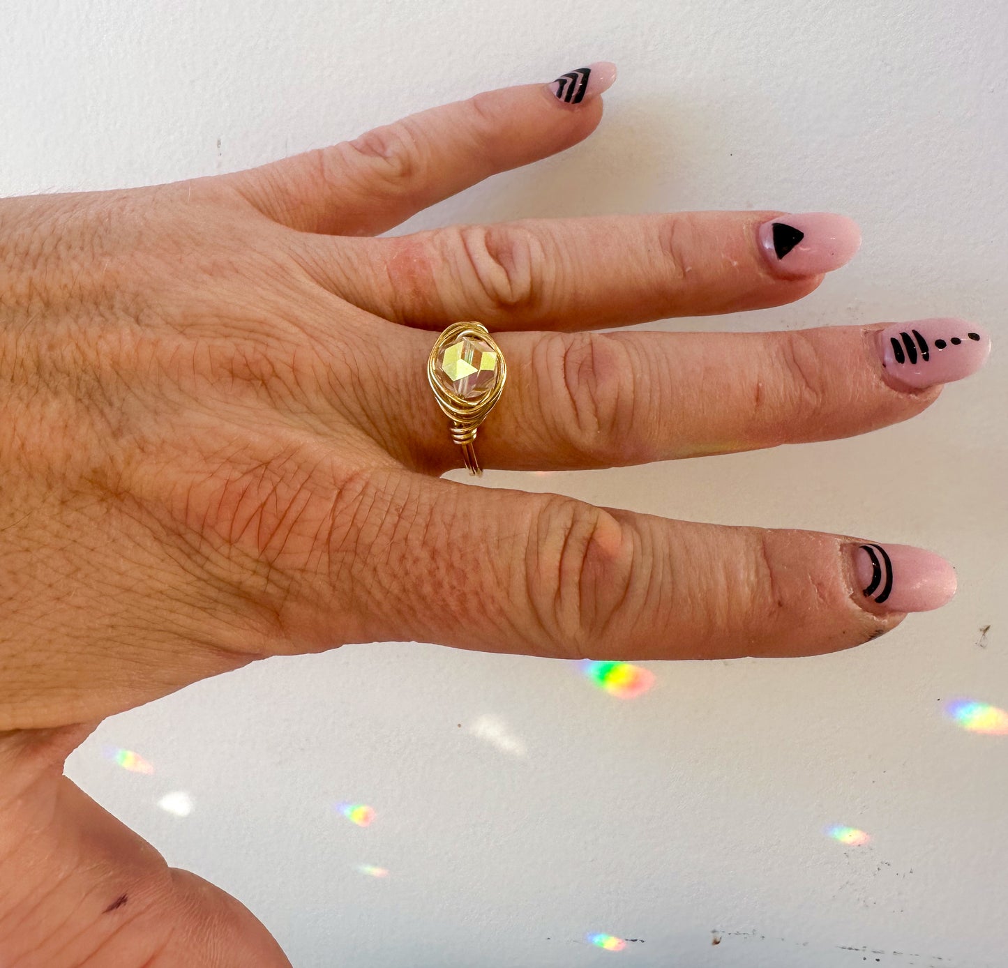 Large Faceted Prism Sun Catcher Ring