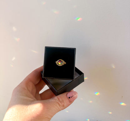 Large Faceted Prism Sun Catcher Ring