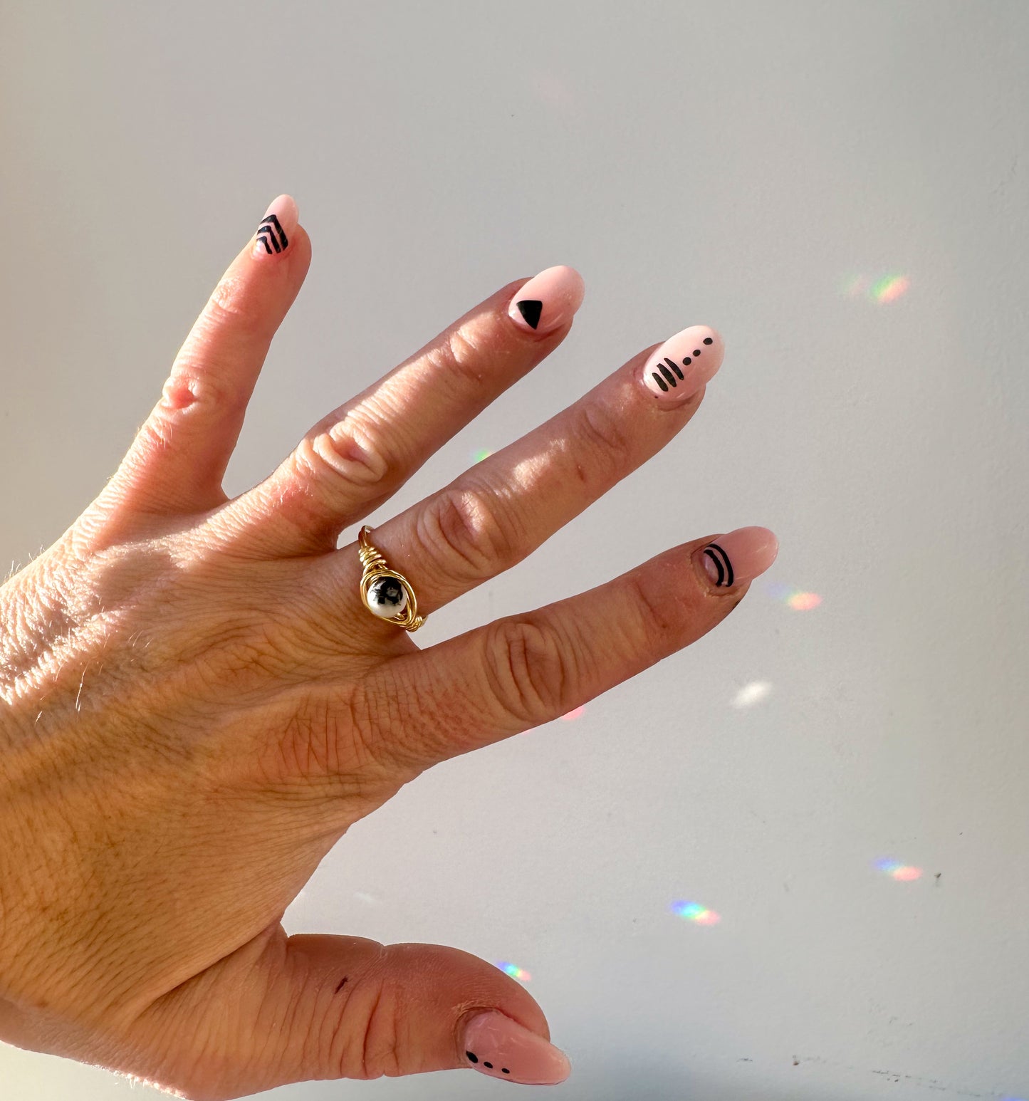 Small Round Wire Wrapped Gemstone Rings