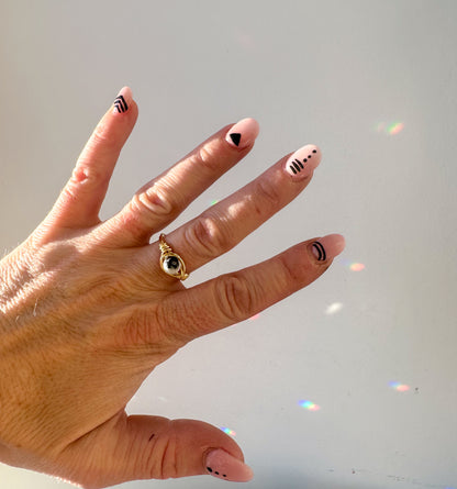 Small Round Wire Wrapped Gemstone Rings