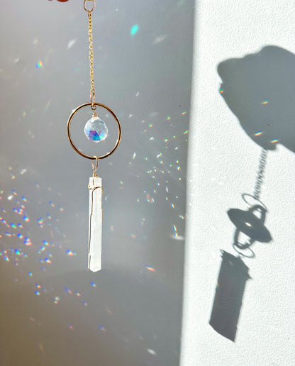 Small Selenite + Sun Catcher Hanger