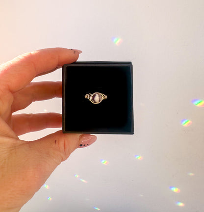 Small Round Wire Wrapped Gemstone Rings