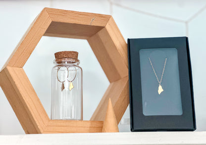 Dainty Maine Brass Charm Necklace