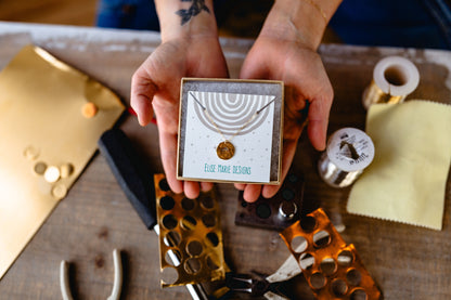 Pine Tree Hammered Coin Necklace