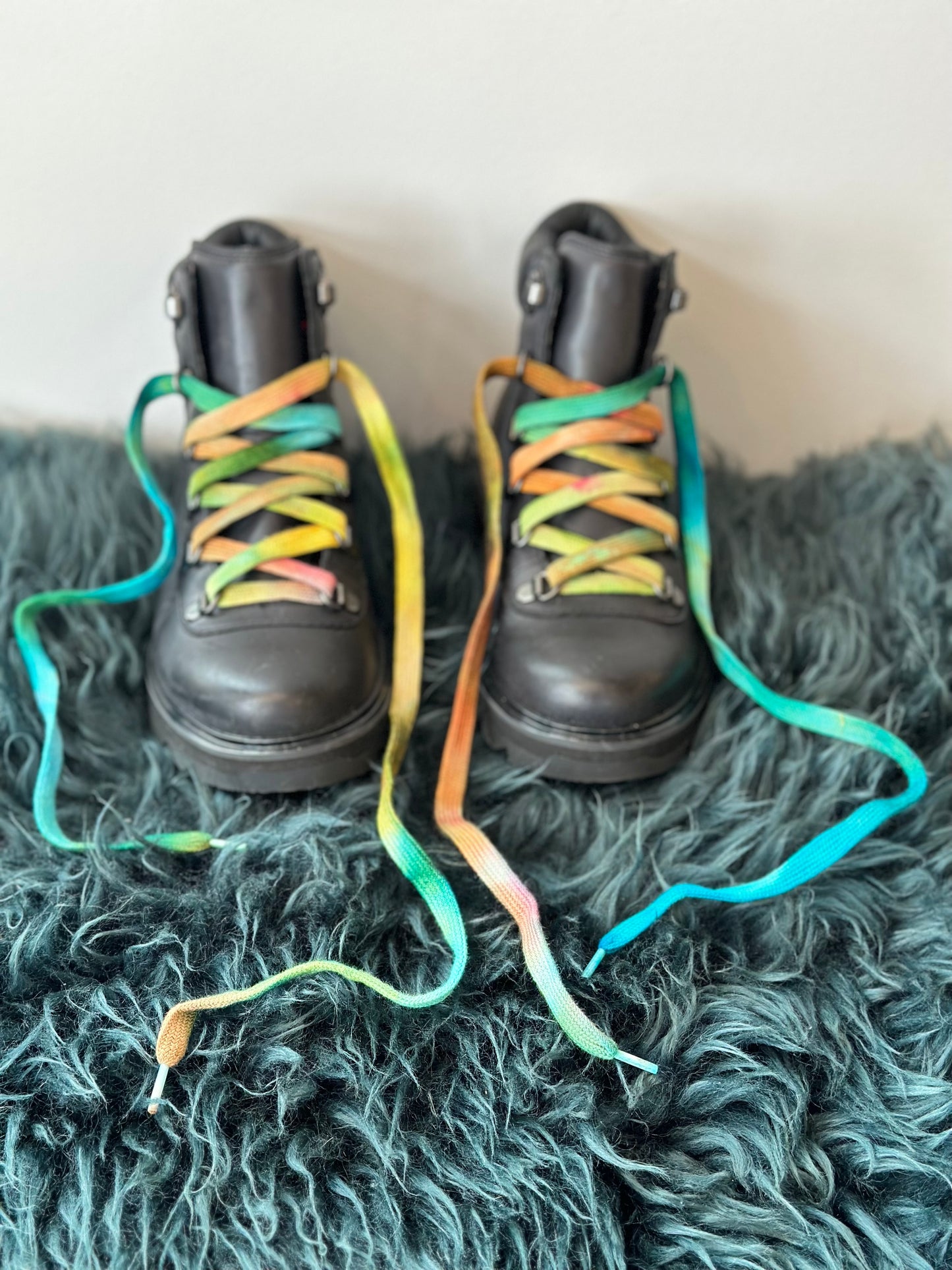 Tie Dye Shoe Laces| Retro Cotton Boot Laces | Hand Dyed Shoe Laces