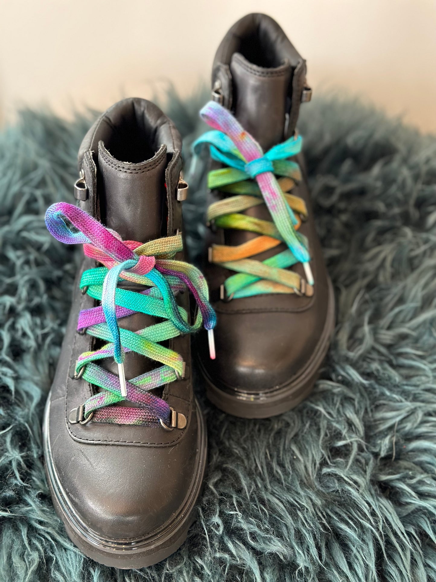 Tie Dye Shoe Laces| Retro Cotton Boot Laces | Hand Dyed Shoe Laces