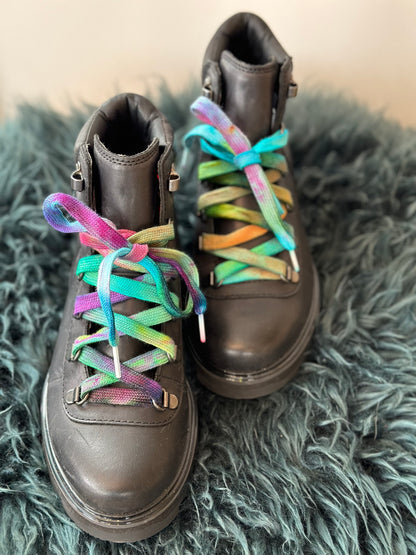 Tie Dye Shoe Laces| Retro Cotton Boot Laces | Hand Dyed Shoe Laces