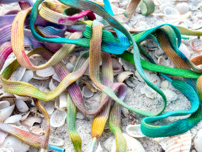 Tie Dye Shoe Laces| Retro Cotton Boot Laces | Hand Dyed Shoe Laces