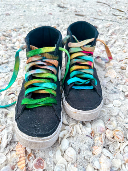 Tie Dye Shoe Laces| Retro Cotton Boot Laces | Hand Dyed Shoe Laces